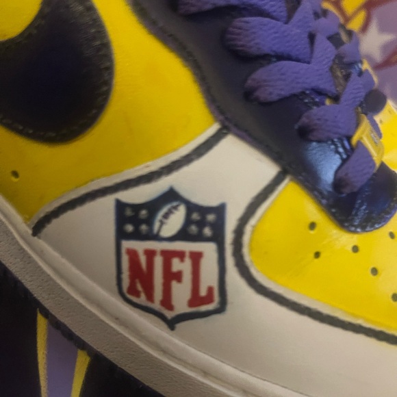 Size 9.5 - Custom Hand Painted Nike “ SKOL “ Air Force 1 - Picture 7 of 12